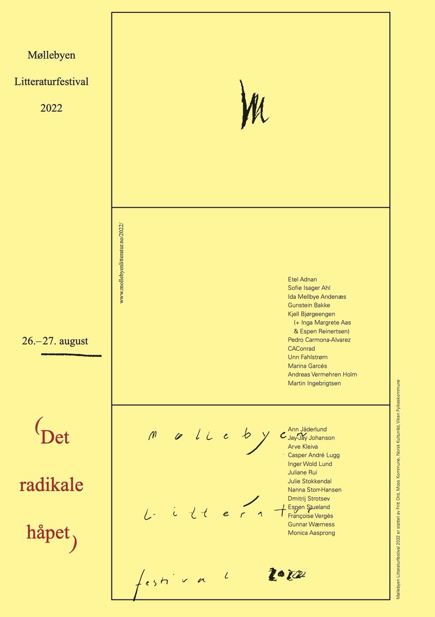 Nyhetsbrev fra House of Foundation: Møllebyen Litteraturfestival (26.-27. august) - mailchi.mp/be67df7be4b2/n…