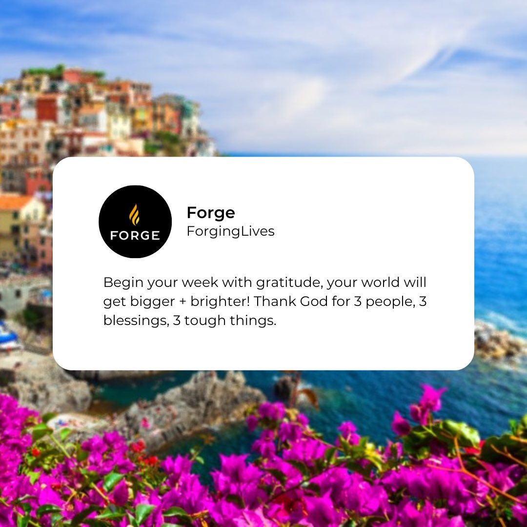 ForgingLives's tweet photo. Signup to receive the “Forge Spark of the Day” (a 1-sentence daily devotional text) https://t.co/7OmoUuOPl4
