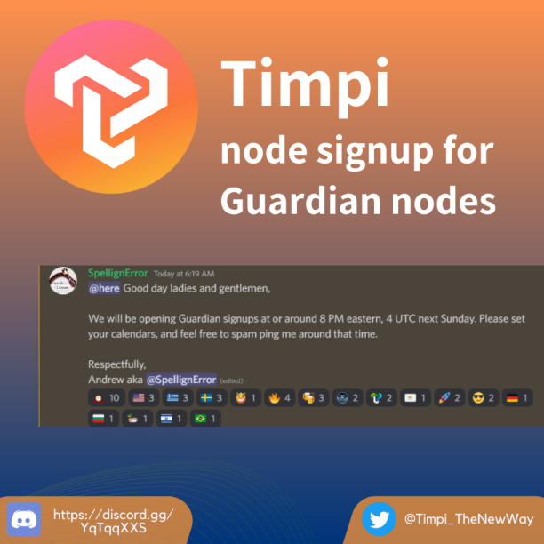 Klove0071's tweet photo. $Timpi guardian nodes signup to go live in Sunday 4UTC the 28th of August.
Should be a fun filled ride learning how to help grow the future of #Searchfree
$KDA #Kadena $Atom #Cosmos #Crypto
Powered by @RunOnFlux decentralized internet #CloudComputing powering #web3 https://t.co/hBXWbF9ihA