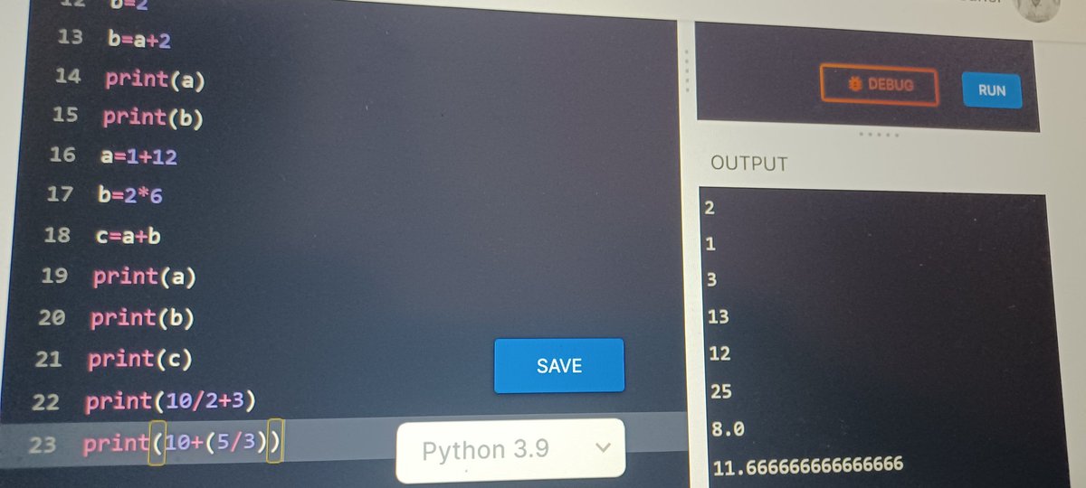 afshansuhel19's tweet image. Started #programmingfoundations today. Started with the introduction of python in programming , and it's importance and the job roles that are offered after learning these.Did some coding practice by trying out the different values.