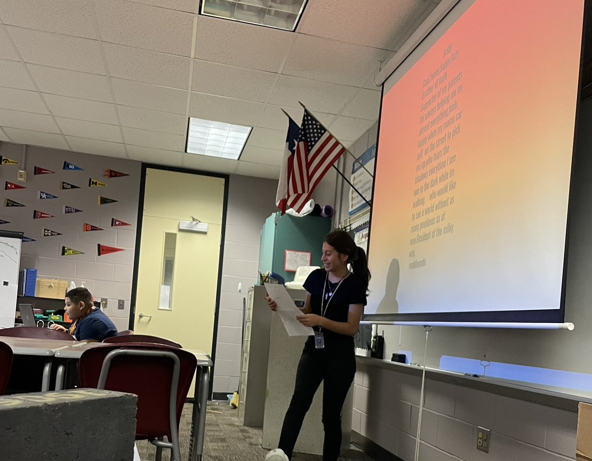 It’s Presentation Day! Avid students wrote their Bio Poems and presented them to the class. We are learning how to step out of our comfort zones by public speaking. #ThisIsAvid #HMSAvid #CollegeBound #CareerReady