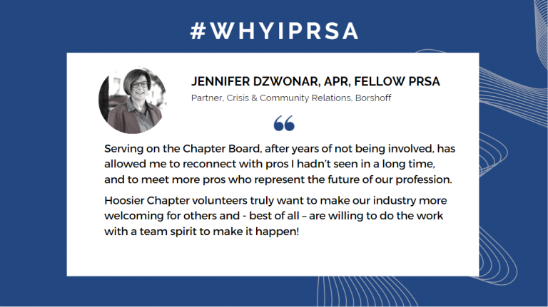 PRSAHoosier's tweet photo. Why should you apply for the 2023 Board of Directors?
β
Connect (or reconnect!) with other PR pros
β
Enhance the profession for current and future practitioners
β
Advance the industry for future generations
https://t.co/7CMrJRFH6k π
#WhyIPRSA #PRSAHoosier @Borshoff https://t.co/aRTBti8FJU