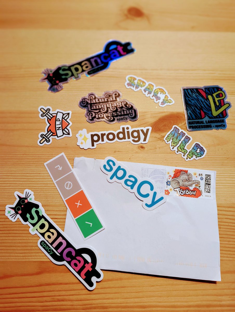 robiniowitsch's tweet photo. Thx! Wasn't expecting to find Benjamin Blümchen on the letter though 😂 @spacy_io @_inesmontani @honnibal https://t.co/NttJPV0m7W