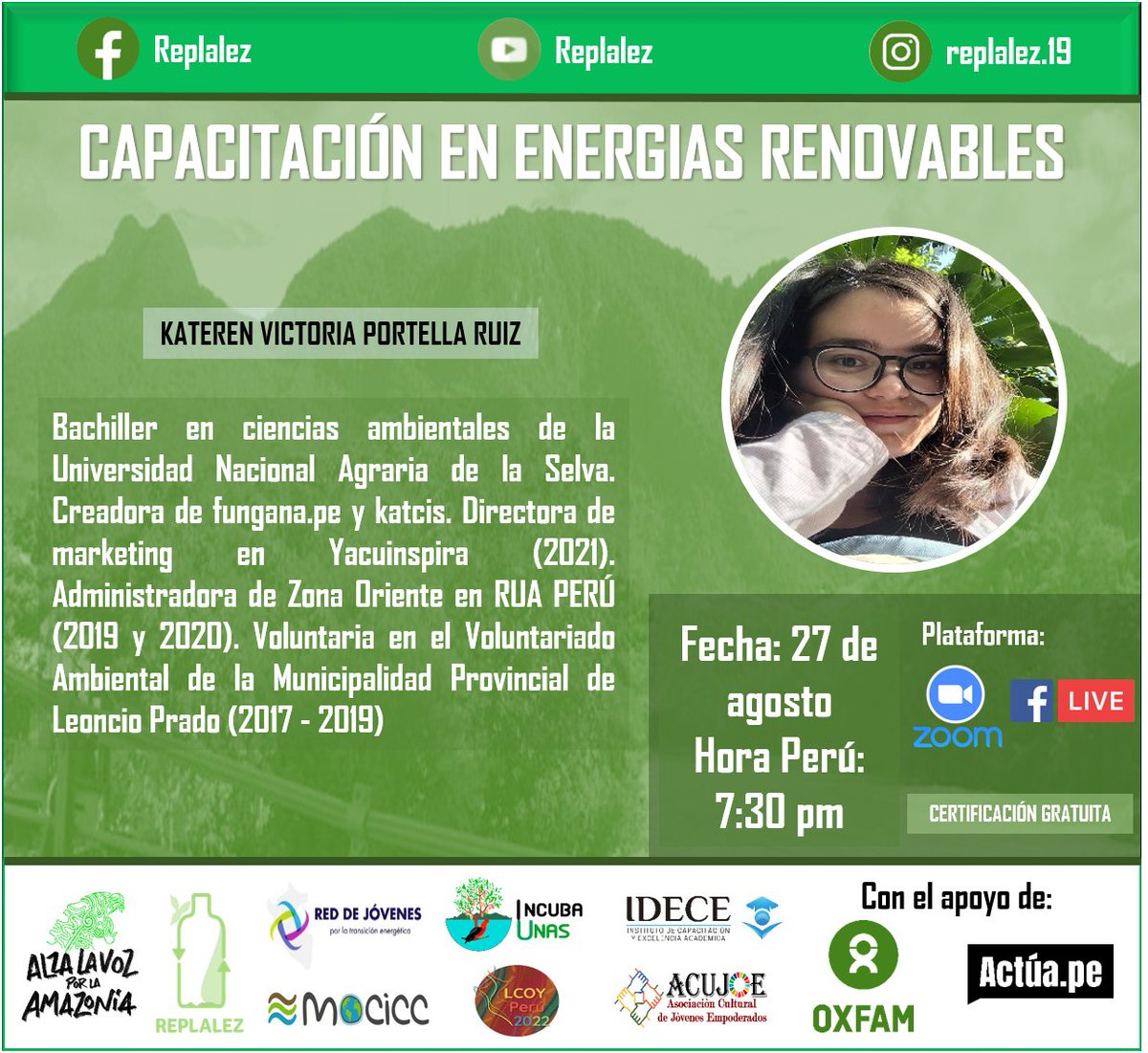 replalez's tweet photo. "Capacitaciones #alzalavozporlaamazonia"
Deseas informarte sobre energias renovables Inscríbete aquí 👇
https://t.co/fuwcbVRby4
Con el Apoyo de https://t.co/a9Ghj0Lmmp y Oxfam
#replalez #energiasrenovables #transicionenergetica #cambioclimatico #justiciaclimatica #luchaclimatica https://t.co/M0kl1vKWd6