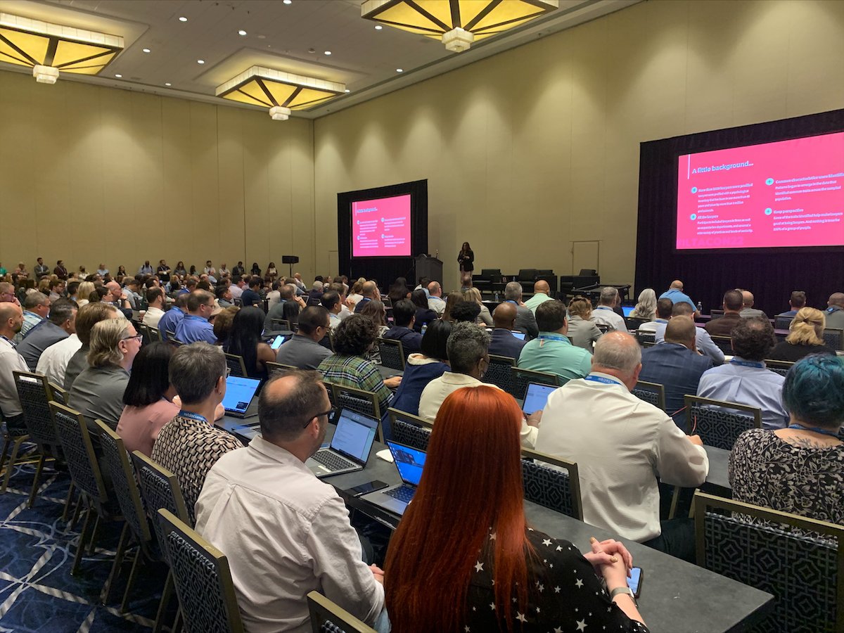 intapp's tweet photo. Day 1 at #ILTACON22 is off to a great start! SRO at Julia Montgomery's session this morning. #IntappOnePlace #ILTACON #ILTACON2022 @ILTANet https://t.co/Wd661fPiTO