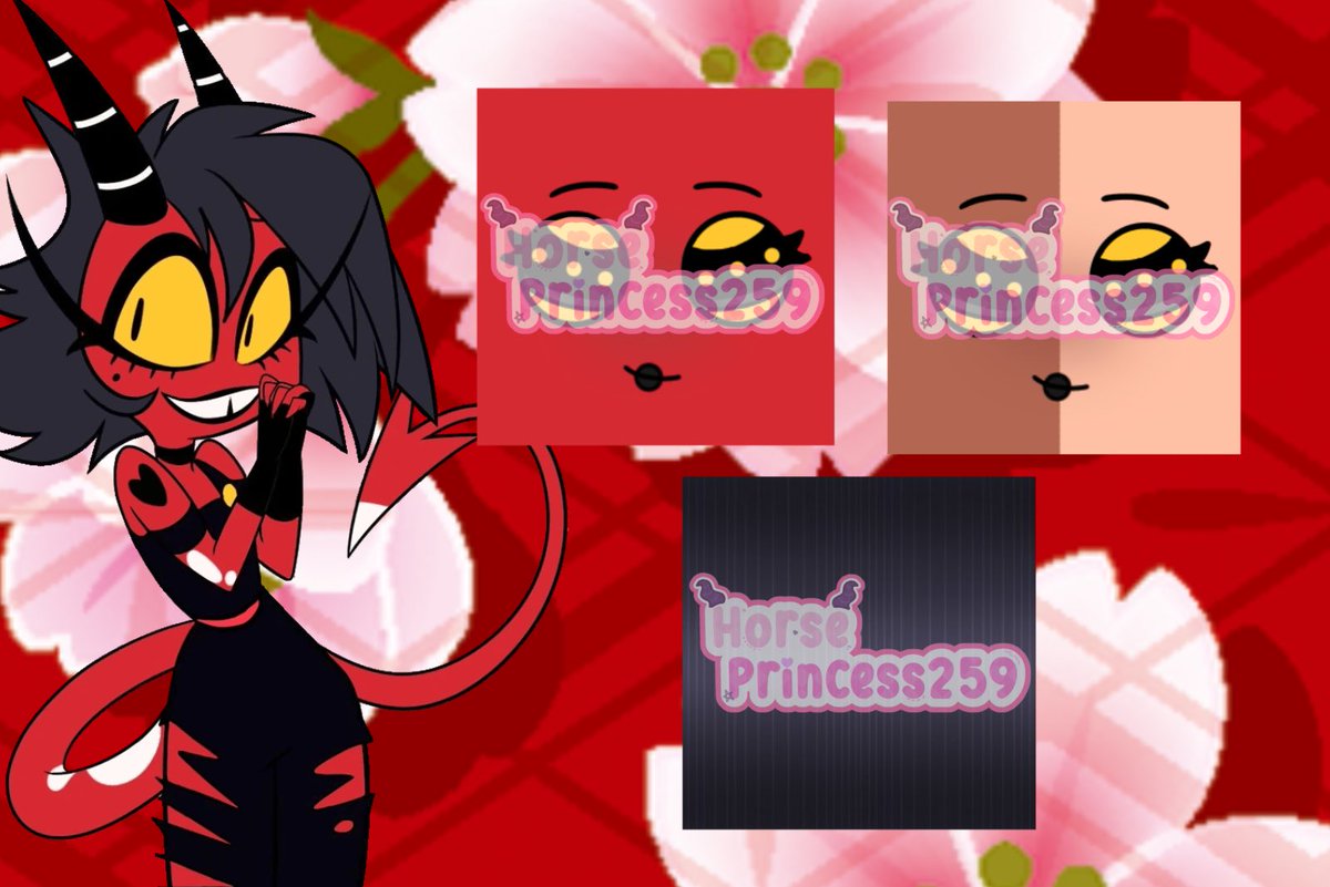 horseprincess23's tweet photo. ๐ฉธHazbin hotel & helluvaboss faces and hair textures๐ฉธ
I love these so I decided to make some for theses shows I hope you like them! What should I name them?
#royalehigh #rhart #royalehighart #katerhfaces @Kittzillaa @VivziePop #HelluvaBoss #HazbinHotel https://t.co/59Lj9oZi6q