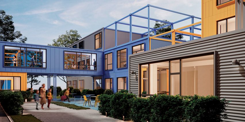LexiconplusIon's tweet photo. Ukrainian #architecture studio Zikzak has designed a collapsible, modular school building that aims to restore infrastructure destroyed through the Ukraine War. It can house over 176 students within an adaptable aluminium, modular structure. 

Is this the future of #architecture? https://t.co/vKmHslpwCG