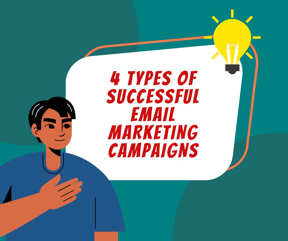 EcouterSolution's tweet photo. 4 Types of Successful Email Marketing Campaigns

1. Email Newsletters
2. Acquisition Emails
3. Retention Emails
4. Promotional Emails https://t.co/5OxEBkhTmL