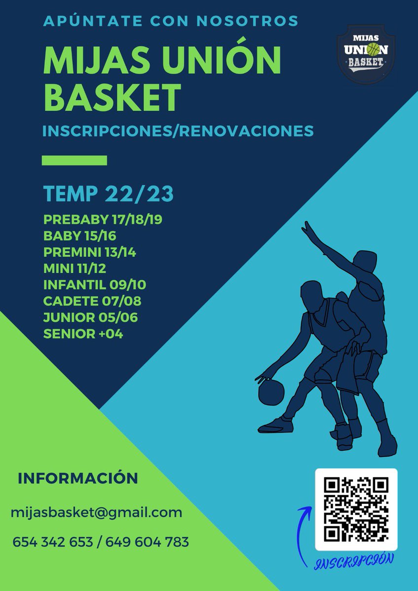 Llegan las inscripciones de Mijas Unión Basket

En el siguiente link podrán realizar la renovación o inscripción para aquellos que quieran unirse para Disfrutar, Aprender y Competir, en un ambiente familiar 

forms.gle/qyZstLiN6ZwVN1…

Vive la experiencia y que no te la cuenten!