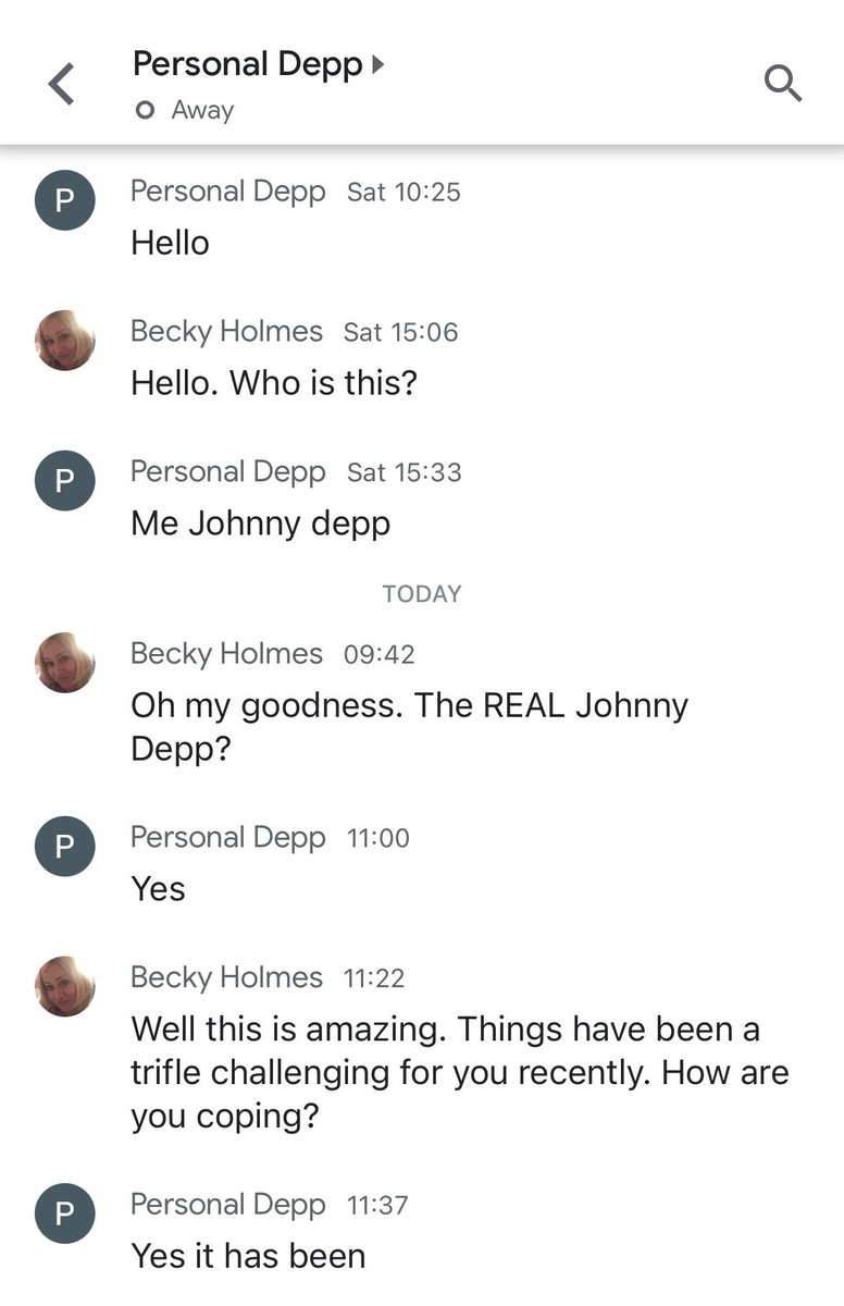 deathtospinach's tweet photo. I’m mightily pissed off

Johnny Depp told me he is suicidal and asked for help. Of course I offered to go to my imaginary bank but he got all shirty

I knew he was a bit unpredictable but I didn’t expect to be shunned like this after showing so much support

Up yours Depp!

😡 https://t.co/LuZhK2NtHn