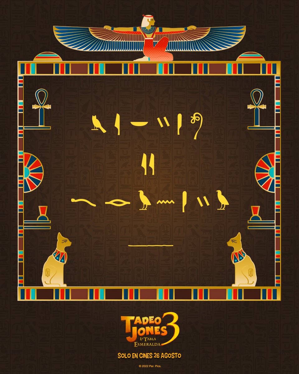paramount_spain's tweet photo. [SORTEO]

¿Quieres ir a la premiere de #TadeoJones3 este jueves 25? Sorteamos entradas entre aquellos que descifren el jeroglífico de la 2�� imagen. 

🐫Síguenos en @paramount_spain
🐫Da RT a esta publicación.
🐫Descifra el jeroglífico y escríbelo en los comentarios. https://t.co/oztXUfX6U2