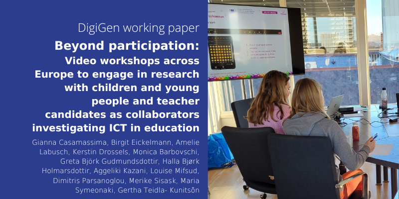 Our new working paper shows how we’ve gone 🚀beyond participation🚀by engaging children, yp & the next generation of teachers as co-researchers in our exploration of ICT and education

Putting the new #BIKplus ‘active participation’ pillar to work 🇪🇺

digigen.eu/news/new-worki…
