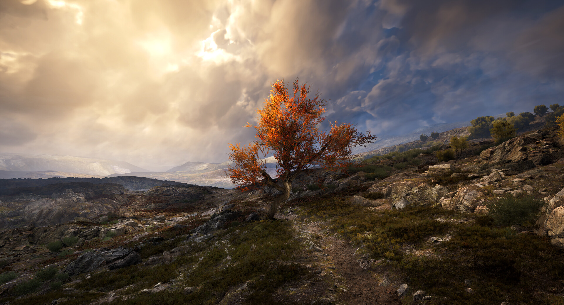 Quixel on Twitter "'Nordic Tundra' by Alexander Livholts. ☁️ Made with