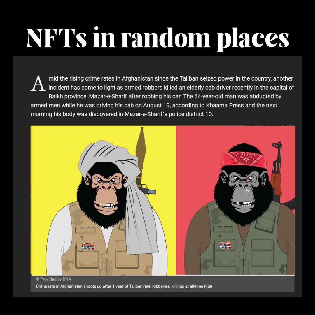 nftrapl's tweet photo. violence happens everywhere around the world ! but one gets the brand of ment@l illn3ss and anothor one gets branded as t3rrorism  #NFTCommunity #Afganistan #USA #NFTs #nftsinrandomplaces #Crypto #cryptocurrency #cryptocrash https://t.co/ys0Vq8LYlM