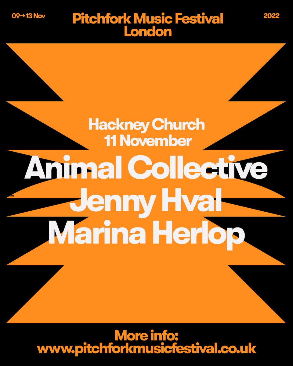 Pitchfork London (@pitchforklondon) on Twitter photo Have you listened to <a href="/anmlcollective/">Animal Collective</a>'s 'Time Skiffs' yet?
We have, and it has us hyped for their Hackney Church show with <a href="/jennyhval/">coke rant</a> and <a href="/marinaherlop/">Marina Herlop</a>! 🔥
Give it a listen 🎧: anco.ffm.to/timeskiffs
Grab tickets 🎟️: dice.fm/event/lener-pi… Have you listened to <a href="/anmlcollective/">Animal Collective</a>'s 'Time Skiffs' yet?
We have, and it has us hyped for their Hackney Church show with <a href="/jennyhval/">coke rant</a> and <a href="/marinaherlop/">Marina Herlop</a>! 🔥
Give it a listen 🎧: anco.ffm.to/timeskiffs
Grab tickets 🎟️: dice.fm/event/lener-pi…