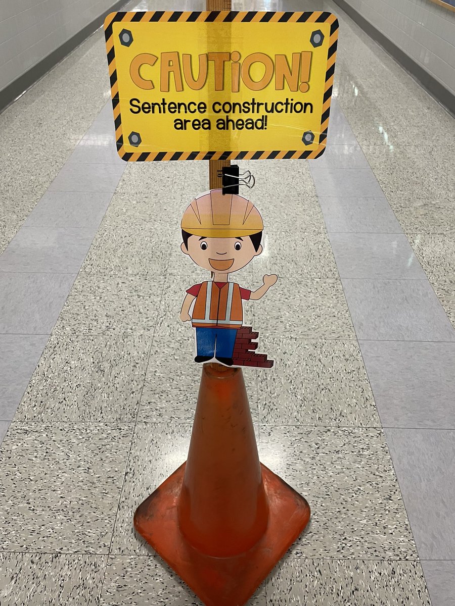 DISDDirector's tweet photo. 1st Grade at Mayes is a Construction Zone this week! Students will be learning to construct sentences! I 💛 this classroom transformation! 🚧🦺 https://t.co/6HJnGT1ALZ