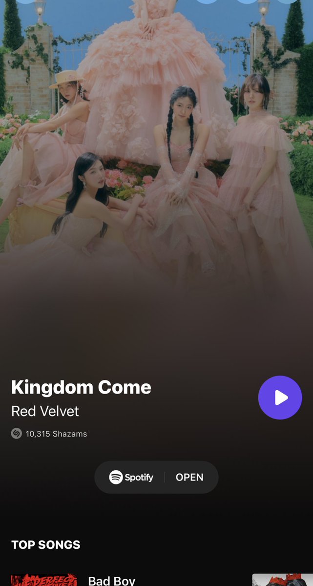 RVonBillboard's tweet photo. 🚨🚨🚨Luvies: Don’t forget to Shazam ‘Kingdom Come’! This is very helpful as it will boost the popularity of the song and help more people to discover it. #SignRedVelvetToUsLabel #KingdomcomeMassBuy @RVsmtown https://t.co/1xUoXYpIUu