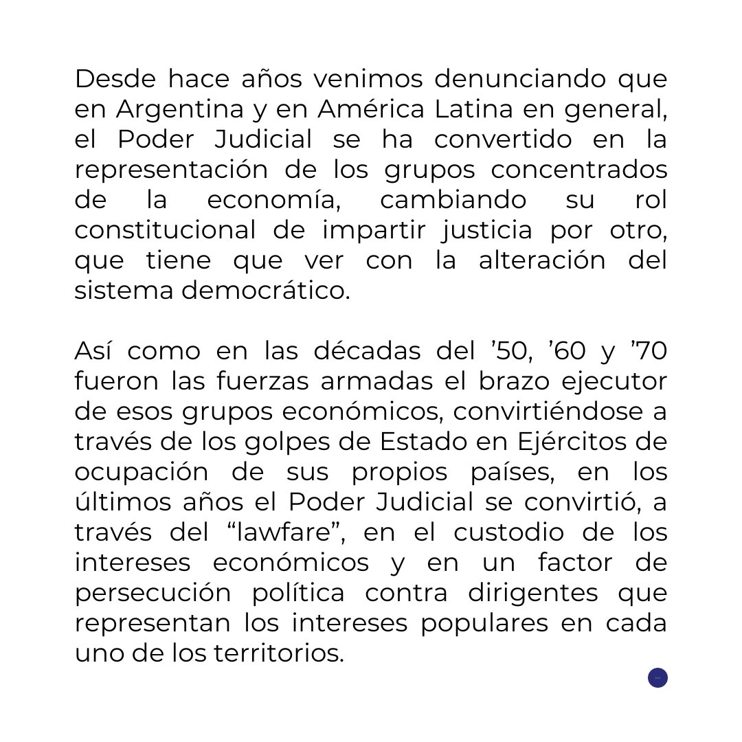 gustavoflopez's tweet photo. 📢 Comunicado de FORJA sobre la situación de la Vicepresidenta Cristina Fernández de Kirchner.
.
BASTA DE PERSECUCIÓN
.
Lee el comunicado completo. https://t.co/lUy2TrsCKV