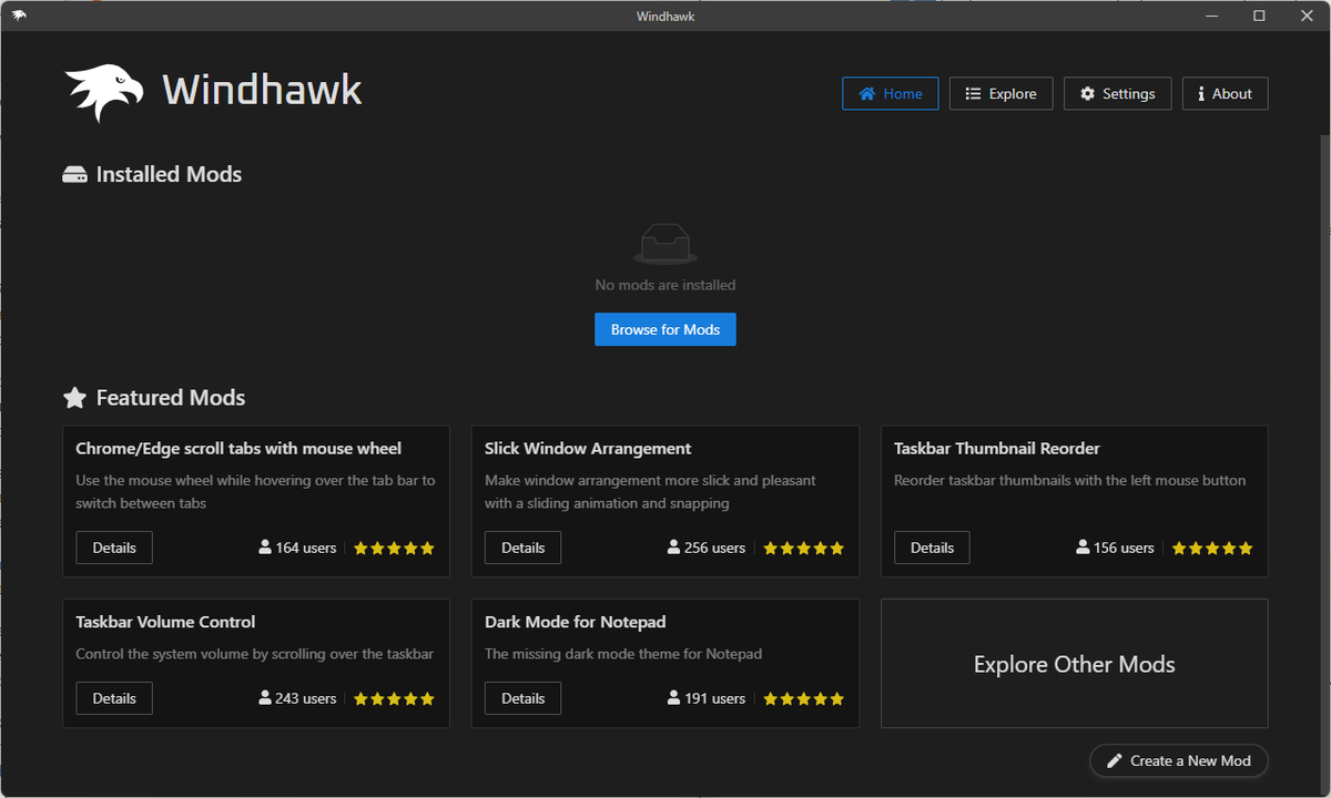 ghacks's tweet photo. Windhawk is a mod-based universal customization solution for Windows #opensource #windhawk #windows #customization
https://t.co/HxXKBqhCU6 https://t.co/tnSgMJ3fFT