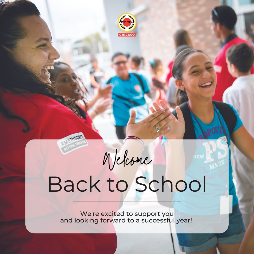 CityYearChicago's tweet photo. It’s time to learn something new!
Our new and returning corps members are excited and prepared to impact the youth in Chicago. We wish all students, teachers, principals, and staff of @ChiPubSchools a wonderful #FirstDayOfSchool!
#cychi #cityyear #cps #students #service https://t.co/DIkaBnWqVv