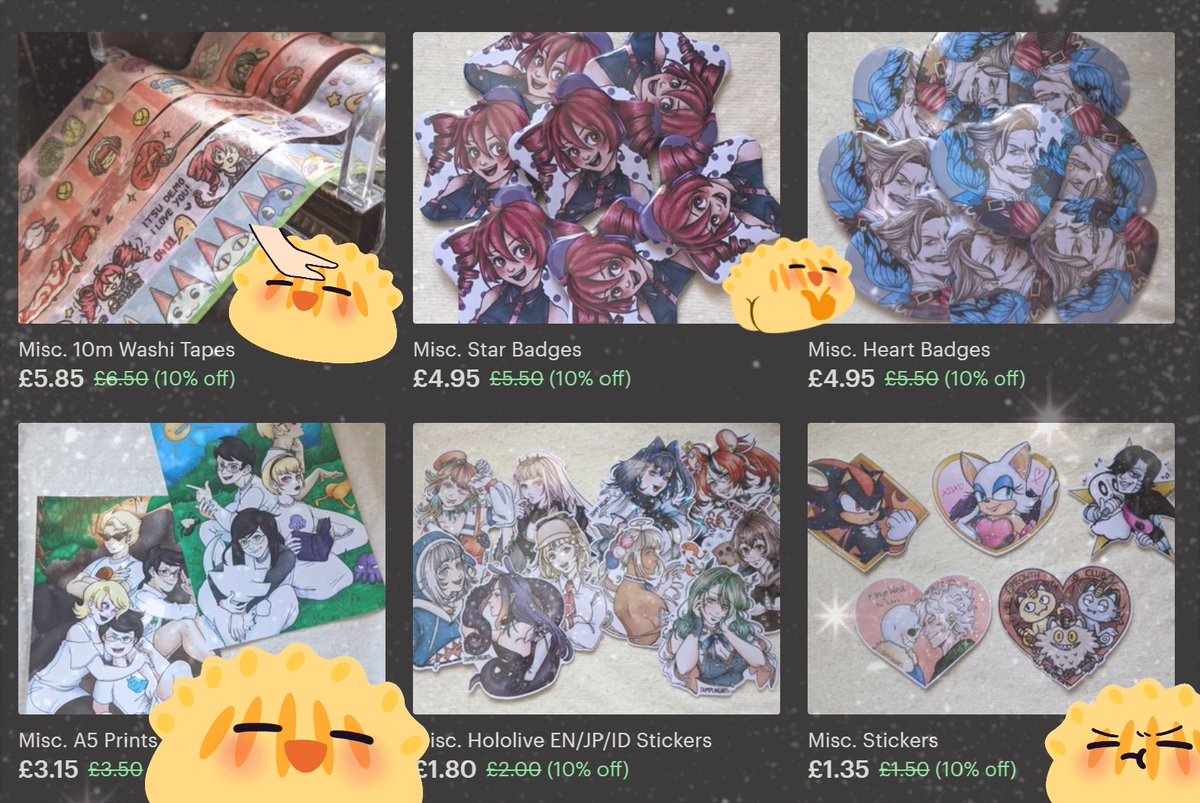 dumplingart's tweet photo. hewwo!! my 3tsy is now back up and running now that i've finished university!!! yippie!! 🎊
to celebrate, i'm also havin a little shale (without the h) with all my left-over convention stuff!
please retweet!! it'd really help me out! 😭
thank you so much!!!!
🔗⤵️🙇 https://t.co/ODlvExk24R