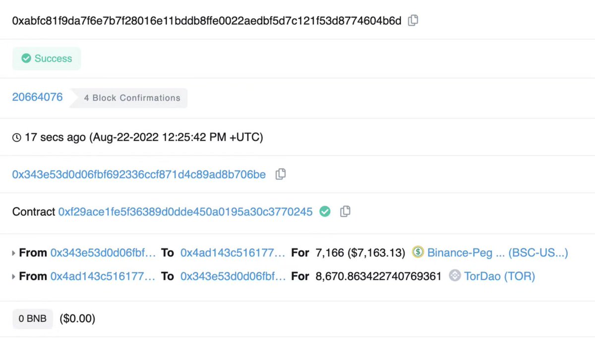 Tor_DAO_'s tweet photo. 📢The repurchasing and destruction of the #Tor for today have been completed.  

✅The total repurchasing value is 7200 USDT. 
✅The destroying amount is 8670 #Tor. https://t.co/J2LbinFynw