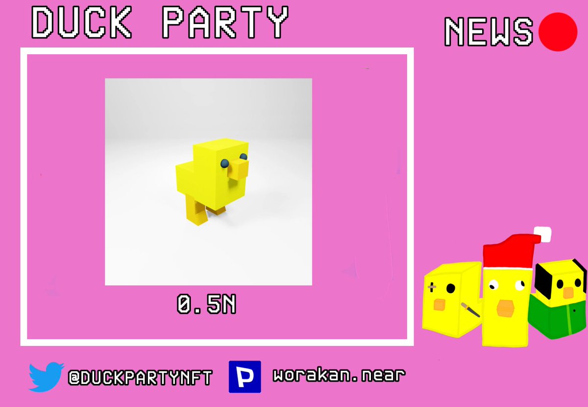DUCKPARTYNFT's tweet photo. ✅DUCK #1
✅5 Card
✅0.5N

https://t.co/434Os2BKye

#NFT #NFTthailand #NFTCommunity
#NFTcollector #NFTcreator #NFTart
#NEARnft #PARASnft #ParasHQ https://t.co/DNqghAko6m