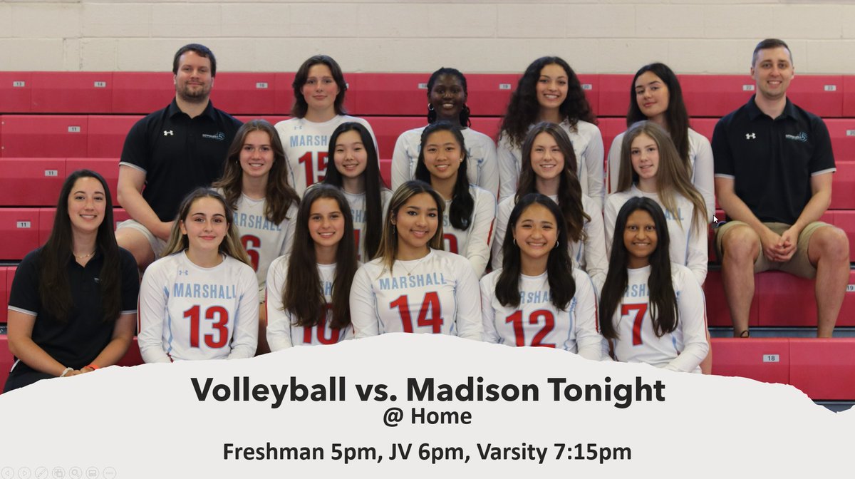 Volleyball takes on Madison at home tonight.  Get tickets at tinyurl.com/VBvMAD22