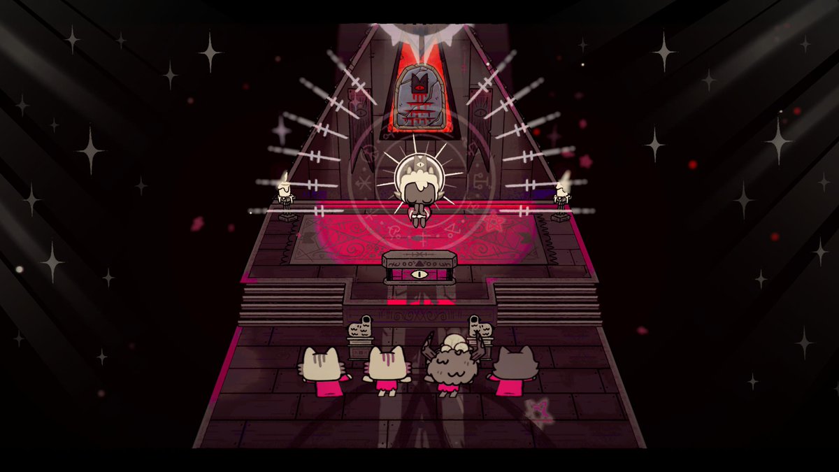 The wifey giving a sermon to her flock... "thou shalt get high!" #PS5Share, #CultOfTheLamb