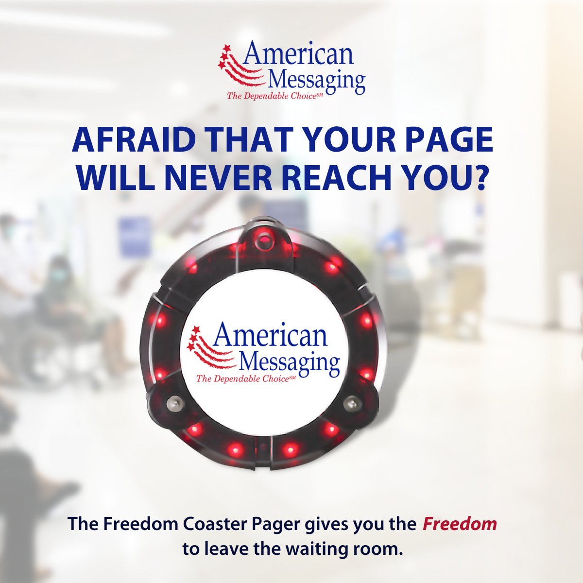 amsmsg's tweet photo. With the Freedom Coaster Pager from American Messaging, you can make sure that your loved one is connected even if they leave the hospital.
@CMA_wld
#CodePager #AmericanMessaging #PagerReplacement #CriticalMessaging #SecureMessaging #Pager #Paging #HospitalPager https://t.co/2BoRs7WEiP