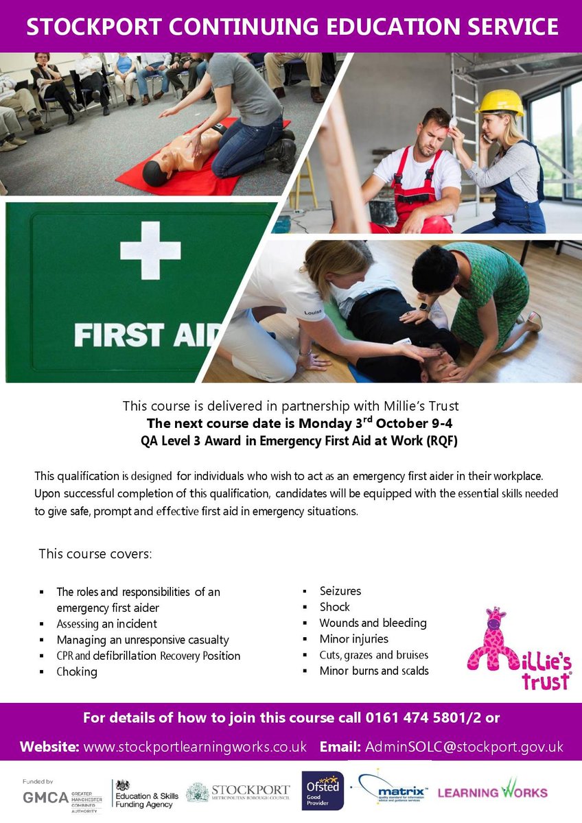 Stockport Council on Twitter "Stockport Continuing Education First Aid