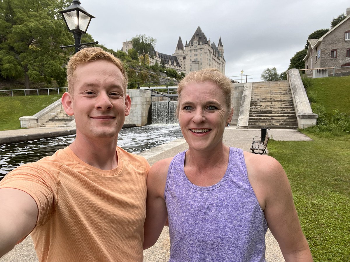 rmqueen_OSU's tweet photo. What a great start to #NACOB2022!  Running in #Ottawa with @adluft was great to catch up with an @GranataLab alumni! Ready for some great science. @AmSocBiomech @NACoBiomechs @CSBiomech https://t.co/JEWkf3hx7E