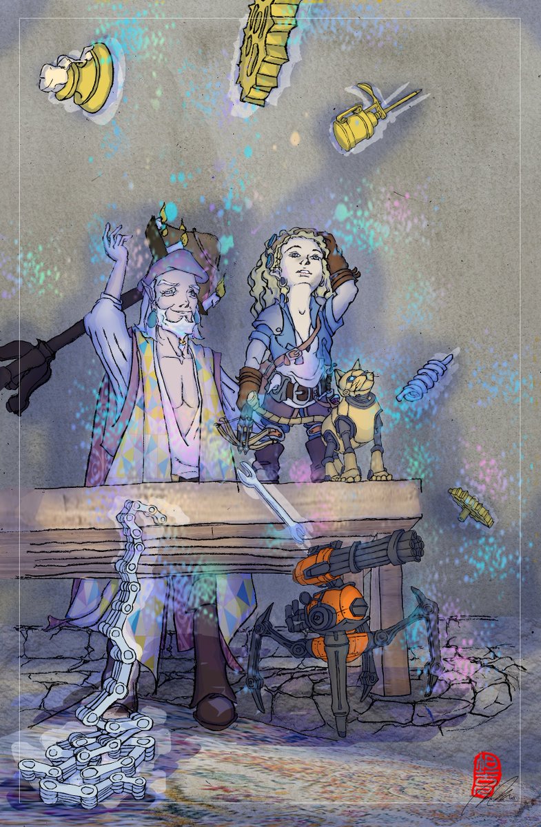 Tankgirly2's tweet photo. "Animated Objects."
A scene from my Discord group's Candlekeep campaign. Yes, you can use the spell that way. And yes, the damage rolls can be surprisingly good.
The 'Fablous Waldo' -> Mat Headifen
Quiet -> Me. #DnD #DungeonsAndDragons #rockgnomes #animatedobjects #digitalart https://t.co/B81lymZfkI