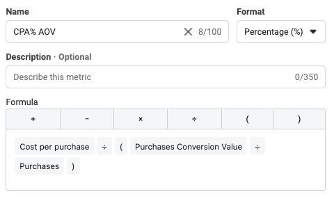 Using custom metrics in FB ads manager is an absolute game changer But ...