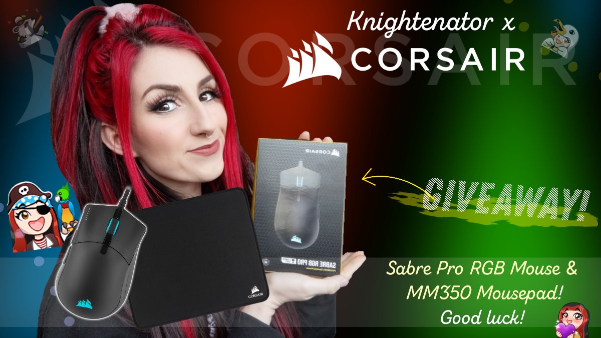 Knightenator's tweet image. ⚠️GIVEAWAY TIME! WIN the ultimate gaming mouse from Corsair, alongside a new mousemat! Must follow to win!⚠️

➡️Enter here: bit.ly/CorsairWIN

🌿Good luck! 💕 | ad