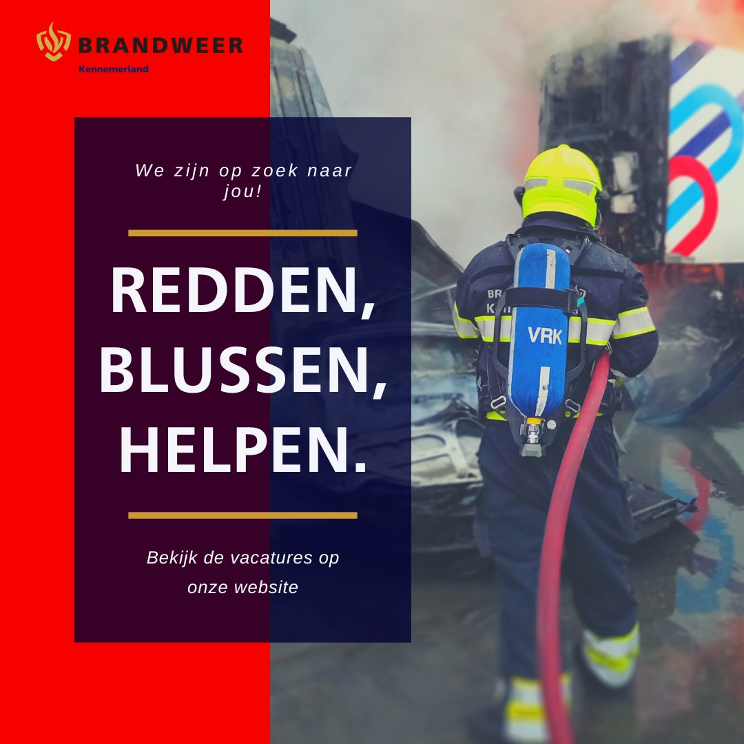 Het werk bij de brandweer is veelzijdig. Brand blussen, voorlichtingen geven, er is voor ieder iets! Bekijk onze vacatures nu op brandweerkennemerland.nl 👨‍🚒👩‍🚒