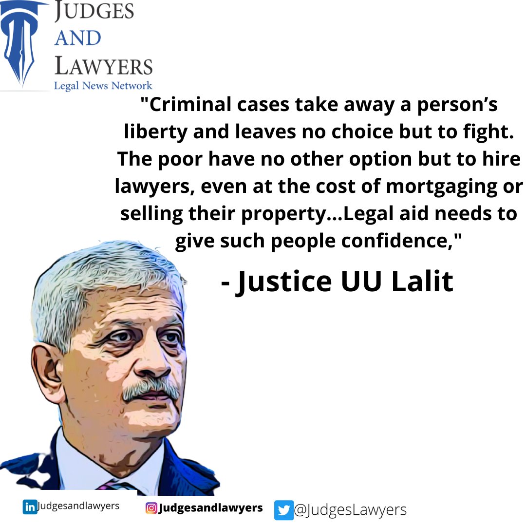 JudgesLawyers's tweet photo. Formally launching the Legal Aid Defense Counsel System system (#LADCS), Justice Lalit remarked that:

#JusticeLalit 
#LegalAid
#NALSA https://t.co/AhsEe4xMKG