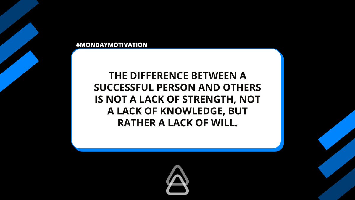 'The difference between a successful person and others is not a lack of strength, not a lack of knowledge, but rather a lack of will.' - Vince Lombardi #MondayMotivation 💪