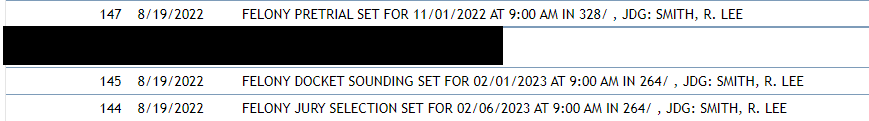ChasingPaper89's tweet photo. The next hearing for #AidenFucci will be 11/01 at 9:00. And then again on 02/01/2023 at 9:00 with jury selection beginning a week later on 02/06/2023 at 9:00 forenoon. #TristynBailey You're going to need multiple TVs &amp; recording capabilities to watch all the trials. https://t.co/GVgENZlI9K