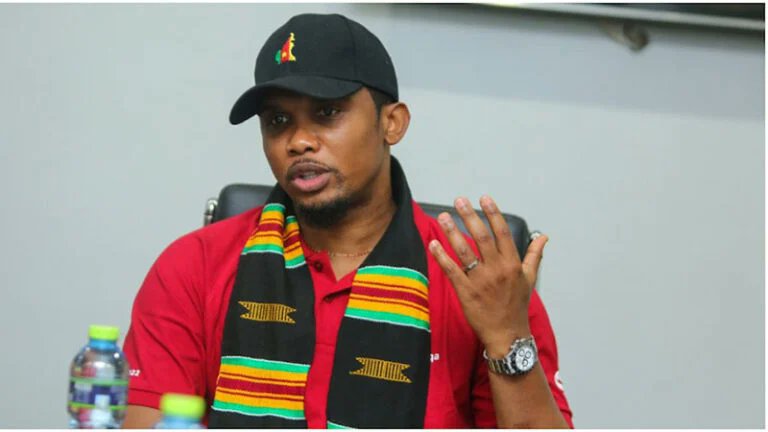 cfootcameroun's tweet photo. 🗣️ Samuel Eto'o : «Je voyage partout dans le pays et le monde entier pour promouvoir le football camerounais et l’image de notre pays à mes propres frais. Je ne comprends pas pourquoi je suis combattu par mes propres frères qui refusent de voir le football camerounais décoller.» https://t.co/LQG5ukORPV