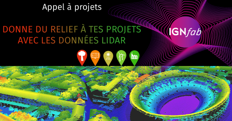 IGNFrance's tweet photo. 🚨🗓️ #Startup & #PME, derniers jours pour candidater au 7e appel à projets #IGNfab "Donne du relief à tes projets avec le #LiDAR !" #LiDARHD. Déposez votre dossier de candidature jusqu'au 26 août inclus ! #Opendata #Gécommuns #3D #IA #tech