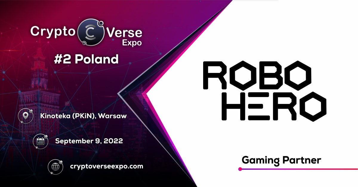 RoboHero_io's tweet photo. #RoboHero is the gaming partner on #CryptoVerse Expo Poland 2022 🚀

You will find our stand on the main hole 👀 Talk with us and participate in the fun!

We have also prepared a surprise for you 🙈

Date and city 📅

👉🏻 September 9, Warsaw

More info 👉🏻 https://t.co/7QjFForSUe https://t.co/CAhaz78IWt