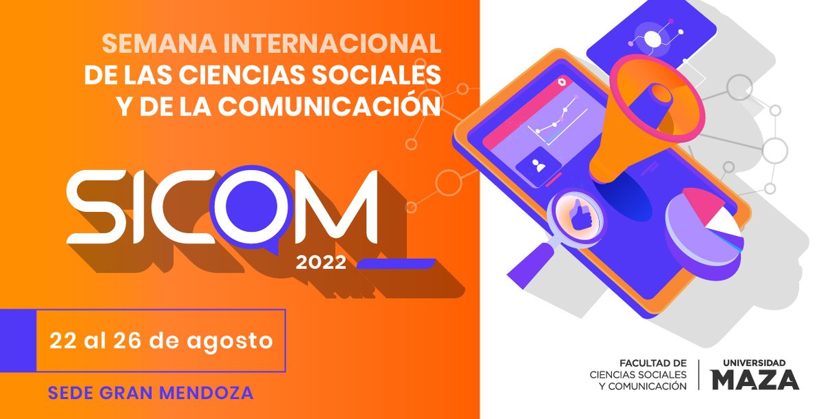 UMazaOficial's tweet photo. 📢 SICOM 2022

Hoy comienza nueva edición de la Semana Internacional de las Ciencias Sociales y Comunicación🤩. Se invita a participar a toda la comunidad universitaria y al público general de las charlas, conferencias y talleres.

👉Conocé el cronograma→https://t.co/O1fWZEbVBV https://t.co/cty6urQz3T