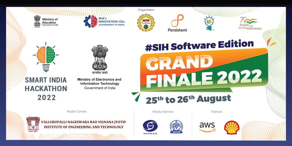 VnrvjietH's tweet photo. Hello students!
We are delighted to inform you that VNRVJIET has been chosen as a Nodal Centre to host the Smart India Hackathon Grand Finale 2022.
@VnrvjietO @SIH2022_MIC @AICTE_INDIA @PMOIndia @EduMinOfIndia @PIB_India @PIBHRD @ieee_vnrvjiet @EcficioVNRVJIET @sinti_vnrvjiet https://t.co/xUO66yiB6K