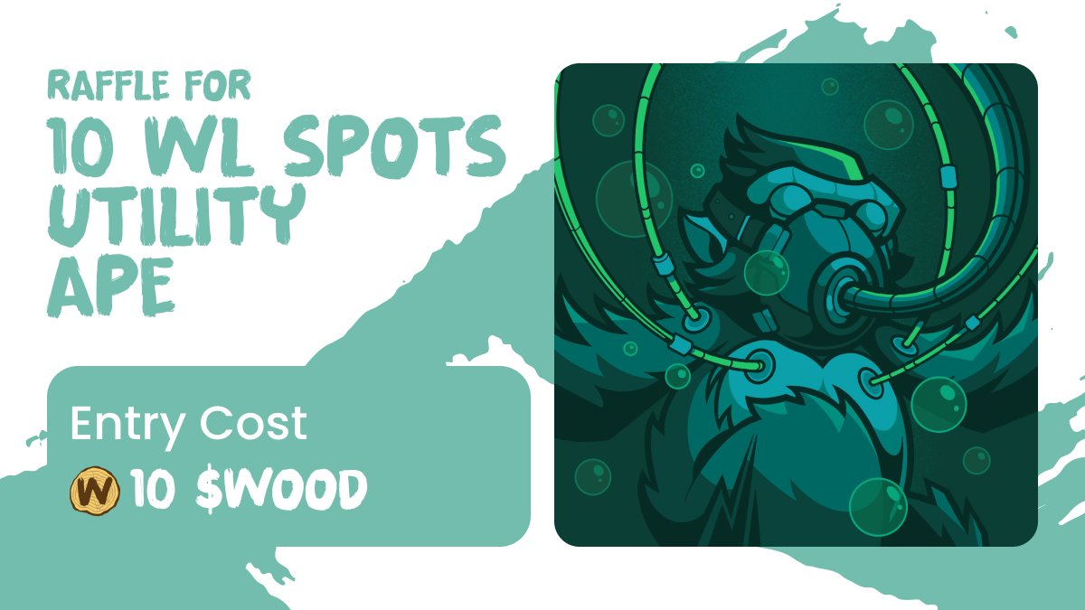 mindfolkART's tweet photo. Just added to the Kingdom Fair ➡️ 10 Whitelist spots for @utilityapeNFT!

Enter 🔗 https://t.co/jdX5HWp4PE
10 $WOOD per entry 🪵 https://t.co/7HzD69tTbl