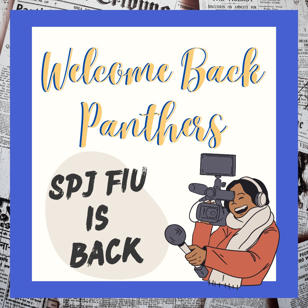spjfiu's tweet photo. Paws up Panthers 🐾 SPJ FIU Chapter is coming back this fall semester!

We are so excited to bring FIU students resources to expand their career skills in journalism and communications to the next level with events, panels, workshops, studio tours, and so much more! https://t.co/DzC2HmZNYI