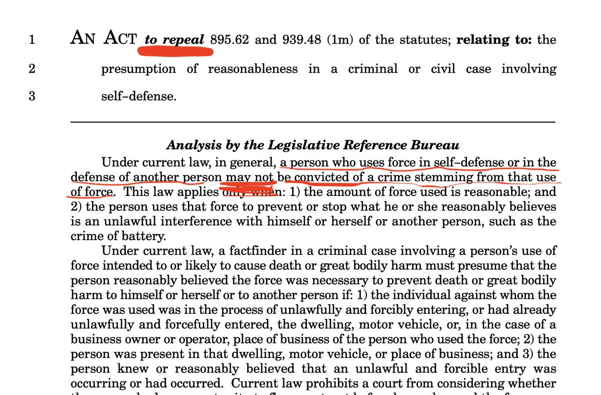 ForLoveOfFam's tweet image. Action over words.
Jesse Mandela Barnes proposed legislation that would repeal current WI self defense laws. WI AB1022
Is this what you want for WI?
Re-elect Ron Johnson, protect your right to defend yourself and your loved ones. #Wisconsin #WISC22
docs.legis.wisconsin.gov/2015/related/p…