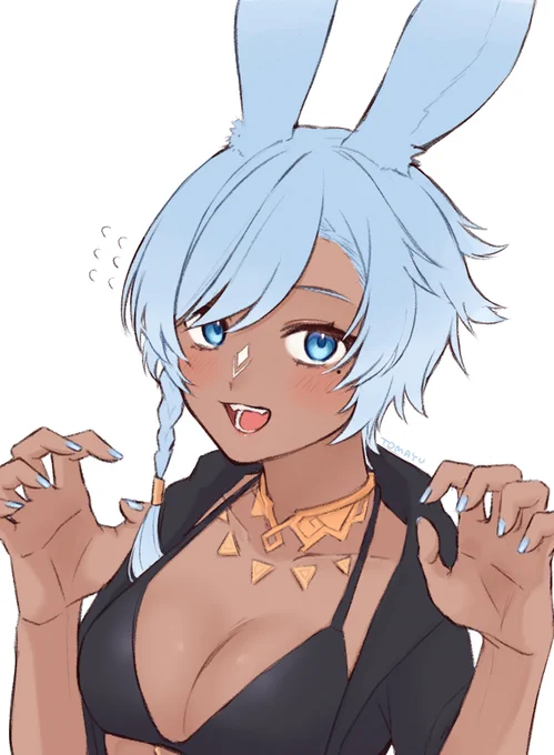 照れヴィエラ落書き #FF14イラスト 
