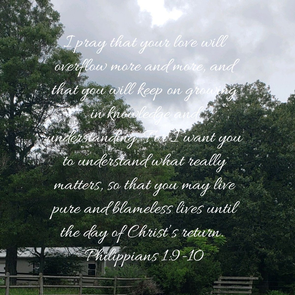 I pray that your love will overflow more and more, and that you will keep on growing in knowledge and understanding. For I want you to understand what really matters...
Philippians 1:9-10 NLT
bible.com/bible/116/php.…