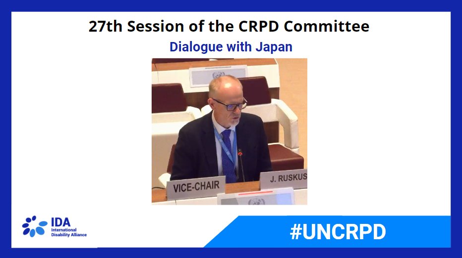 International Disability Alliance (IDA) (@ida_crpd_forum) on Twitter photo #CRPDNow! #CRPD27 <a href="/JonasRuskus/">Jonas Ruskus</a> is concerned about #Japan's perpetuation of institutionalisation of persons with #disabilities, including in psychiatric hospitals, and the increased reliance on segregated education, instead of #InclusiveEducation
🔴Live at bit.ly/3QI86el! #CRPDNow! #CRPD27 <a href="/JonasRuskus/">Jonas Ruskus</a> is concerned about #Japan's perpetuation of institutionalisation of persons with #disabilities, including in psychiatric hospitals, and the increased reliance on segregated education, instead of #InclusiveEducation
🔴Live at bit.ly/3QI86el!